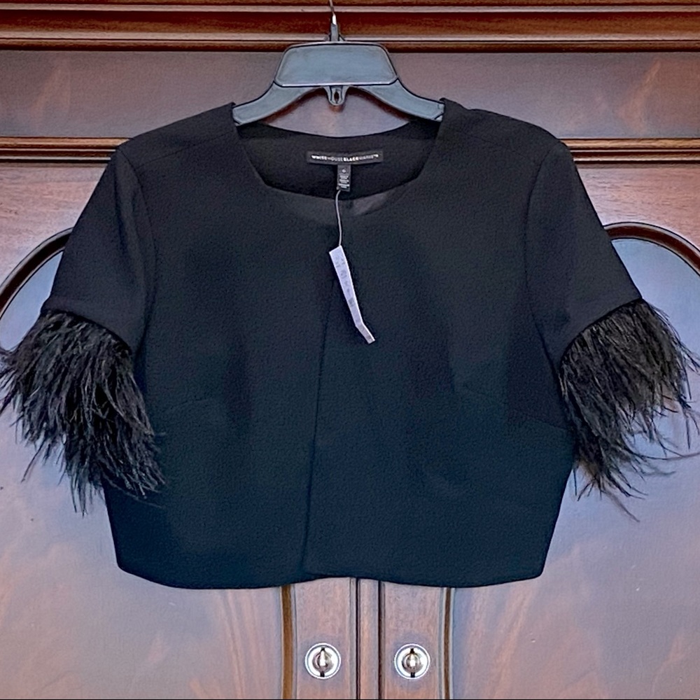 NEW Ostrich Feather Trimmed Bolero/Jacket/Shrug